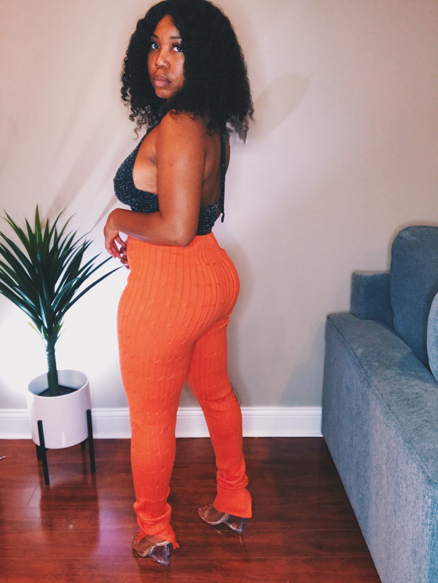 Marie Stacked Leggings (Orange)